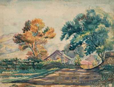 王济远 风景水彩稿 29×38cm